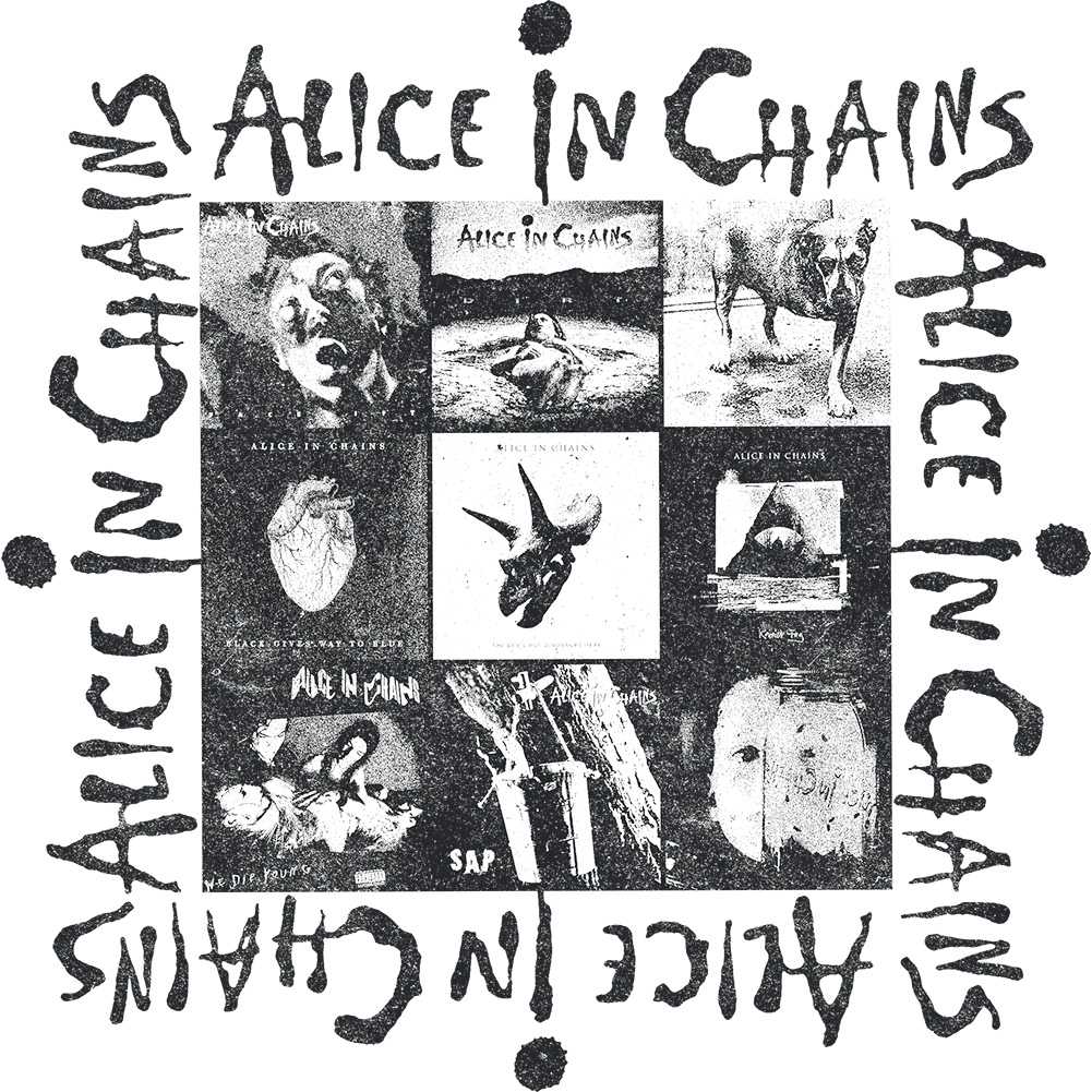 Alice In Chains Multi Album Art Ladies Graphic Tank Top - Classic Rock Music Clothing - Vintage Concert Lover Gift Idea