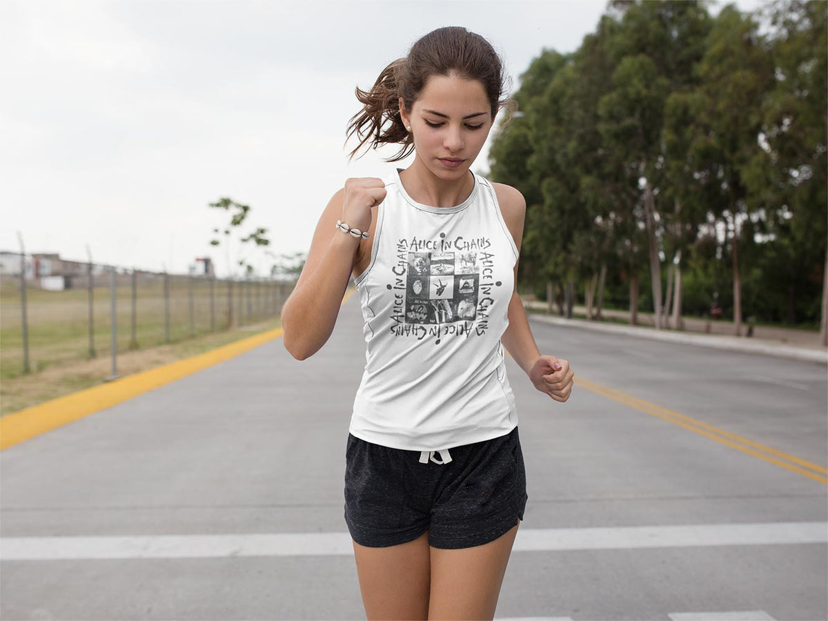 Alice In Chains Multi Album Art Ladies Graphic Tank Top - Classic Rock Music Clothing - Vintage Concert Lover Gift Idea