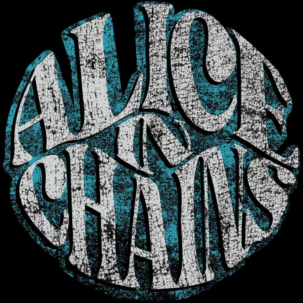 Alice In Chains Circle Text Graphic T-Shirt - Classic Rock Music Clothing - Vintage Concert Lover Gift Idea