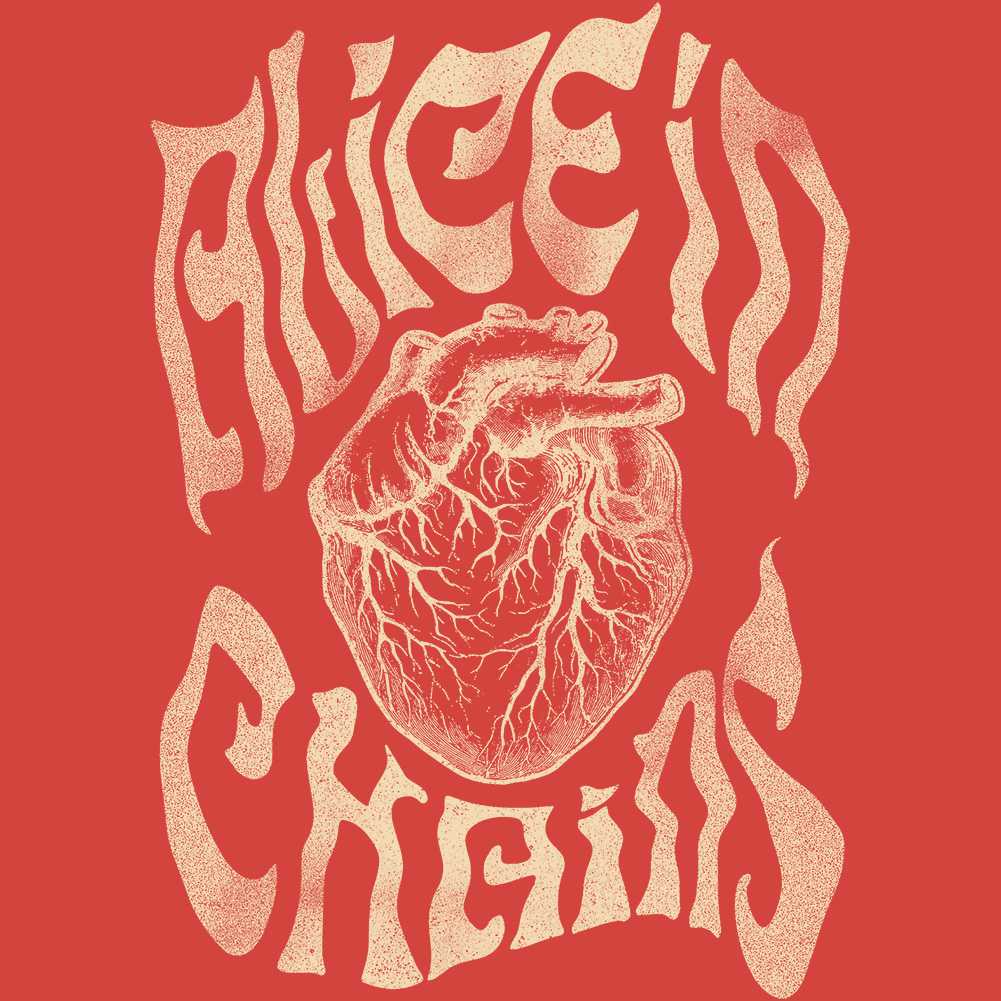 Alice In Chains Heart Graphic T-Shirt - Classic Rock Music Clothing - Vintage Concert Lover Gift Idea