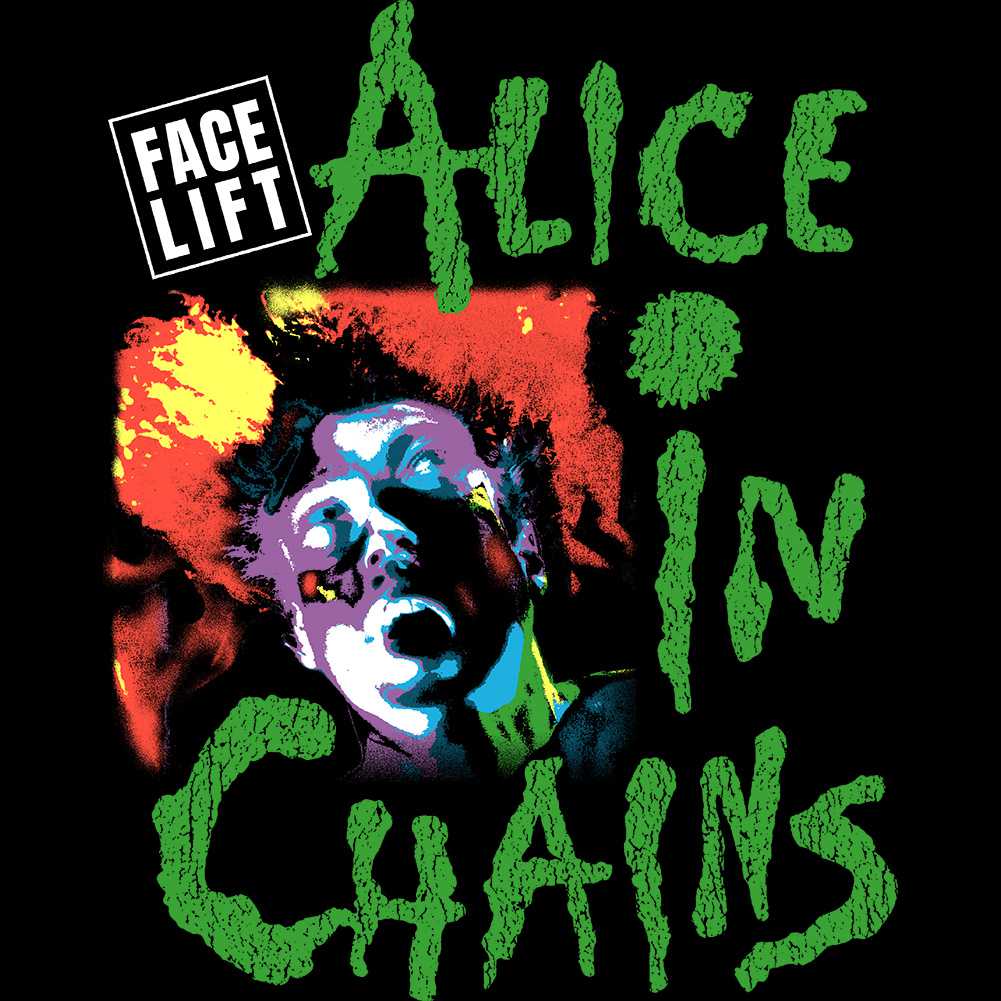 Alice In Chains Facelift Tour 91 2-Sided Graphic T-Shirt - Classic Rock Music Clothing - Vintage Concert Lover Gift Idea