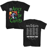 Alice In Chains Facelift Tour 91 2-Sided Graphic T-Shirt - Classic Rock Music Clothing - Vintage Concert Lover Gift Idea