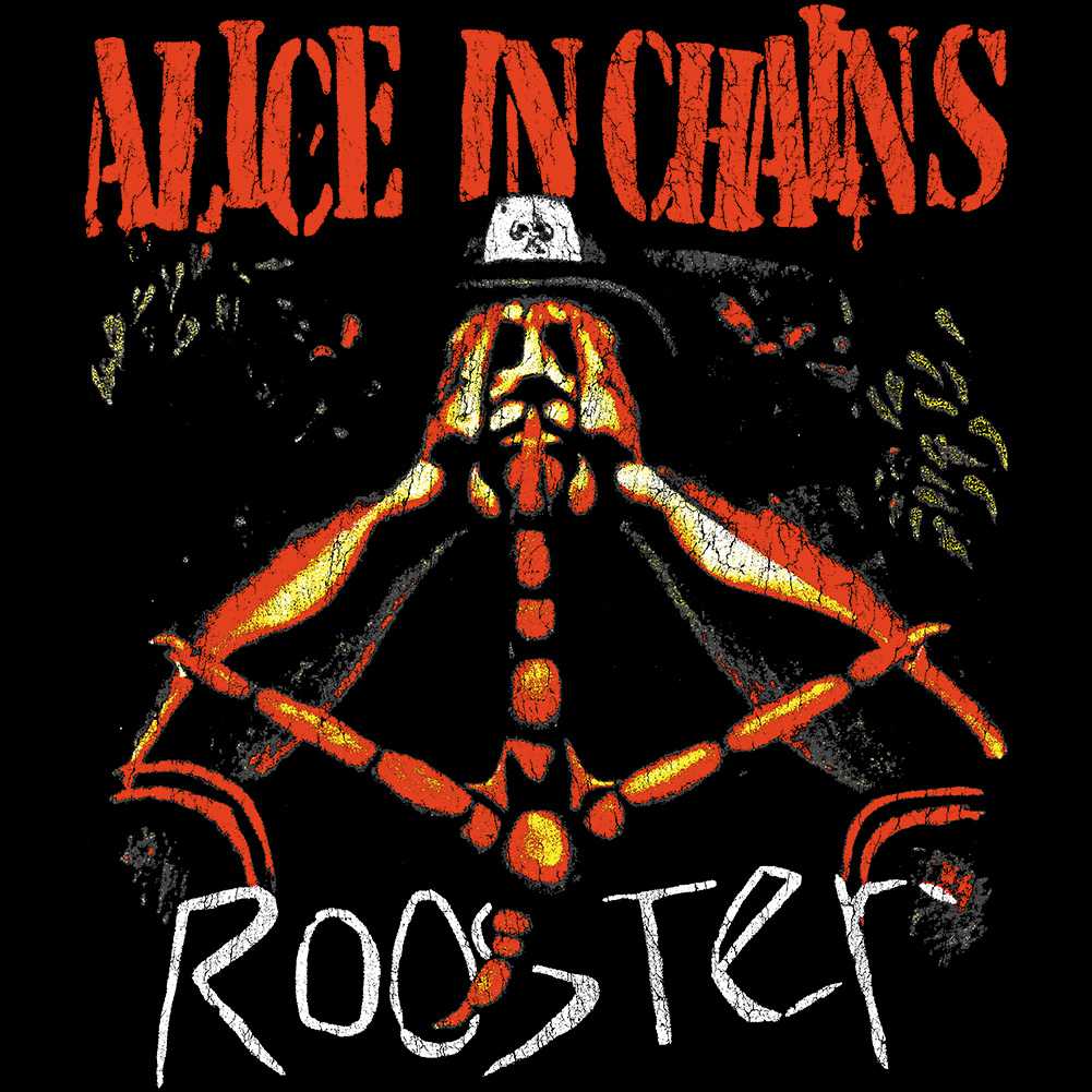 Alice In Chains Rooster Graphic T-Shirt - Classic Rock Music Clothing - Vintage Concert Lover Gift Idea