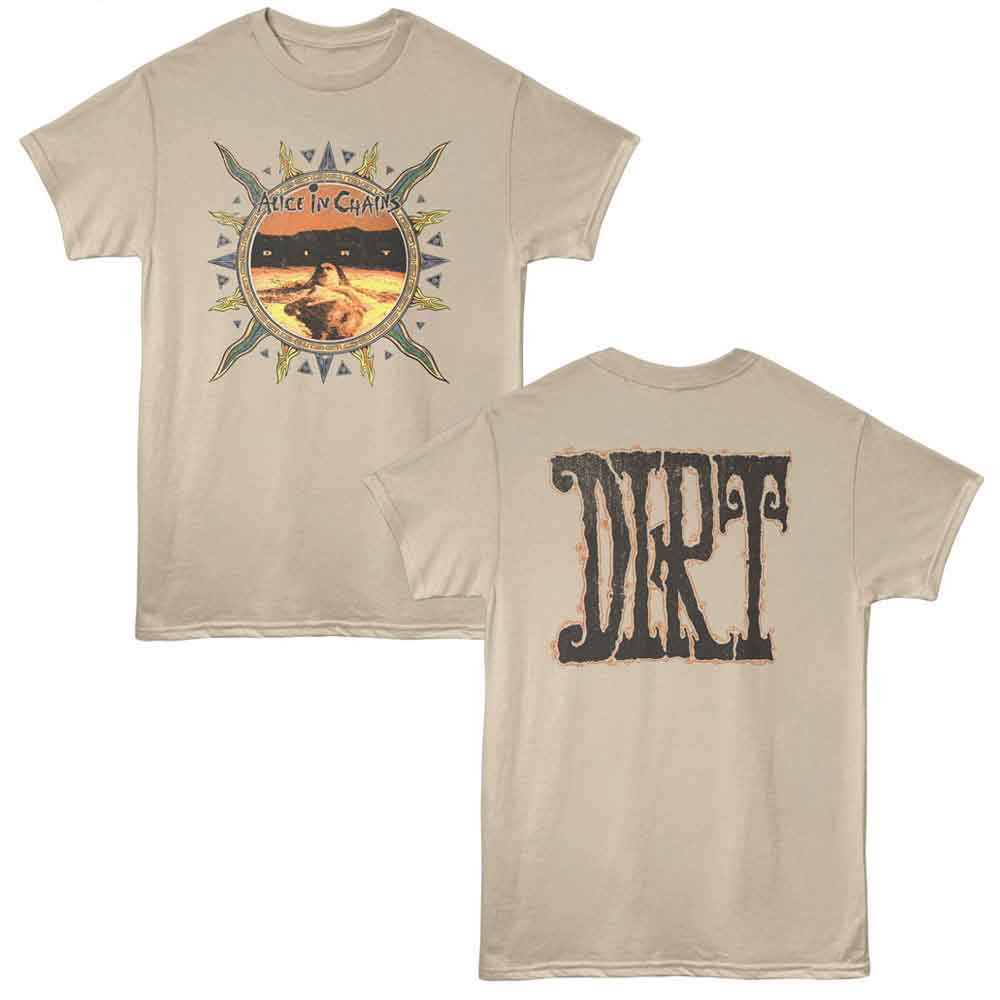 Alice In Chains AIC Dirt F B 2-Sided Graphic T-Shirt - Classic Rock Music Clothing - Vintage Concert Lover Gift Idea