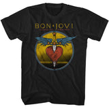 Bon Jovi BAD NAME Adult T-Shirt – Black Short Sleeve Classic Rock Band Graphic Tee