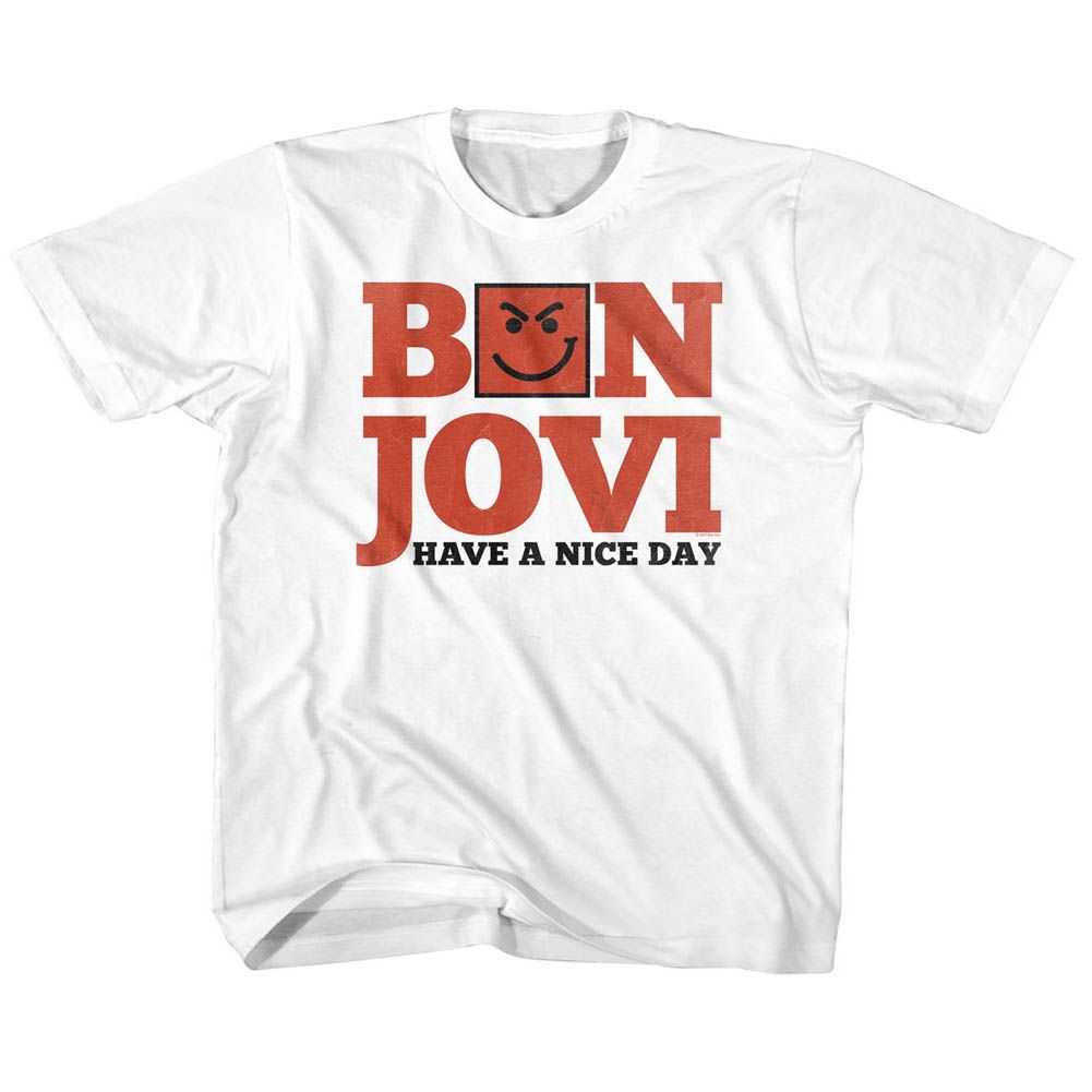 Bon Jovi HAVE A NICE DAY Youth White T-Shirt – Official Rock Band Tee for Kids & Teen Fans