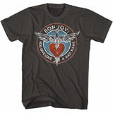 Bon Jovi BADNAME Adult T-Shirt in Smoke – Official Band Graphic Tee for Rock Music Fans