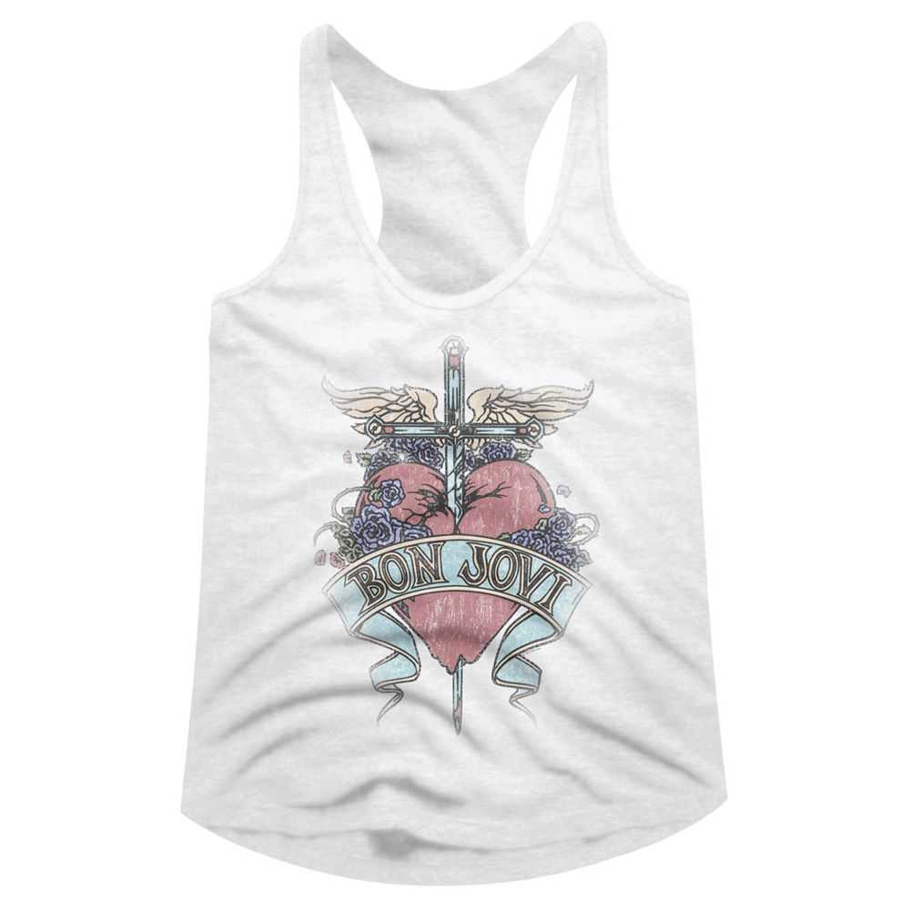 Bon Jovi Pierced Adult Woman Tank Top – Classic Rock Band Graphic Tee
