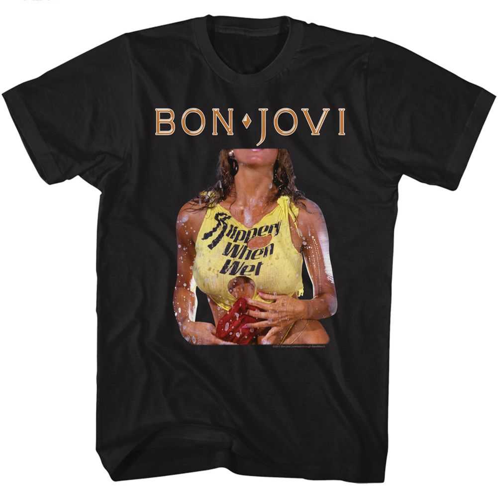 Bon Jovi SWW Adult Black T-Shirt – Classic Rock Music Graphic Tee, Official Band Merchandise