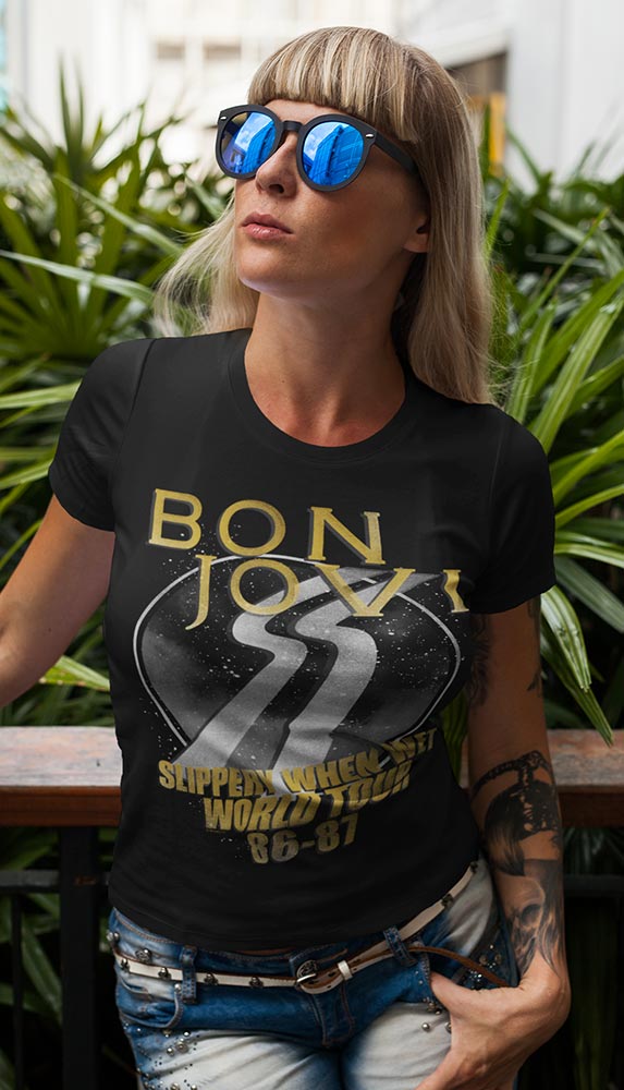 Bon Jovi World Tour Adult T-Shirt – Classic Rock Band Graphic Tee, Rock Music Concert Shirt for Men & Women
