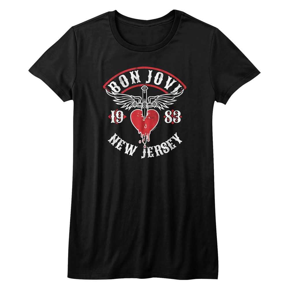 Bon Jovi NJ38 Adult Black T-Shirt – Licensed Band Apparel for Classic Rock & Concert Fans