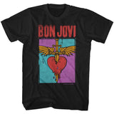 Bon Jovi HEART AND DAGGER Adult T-Shirt – Black Short Sleeve Rock Music Graphic Tee