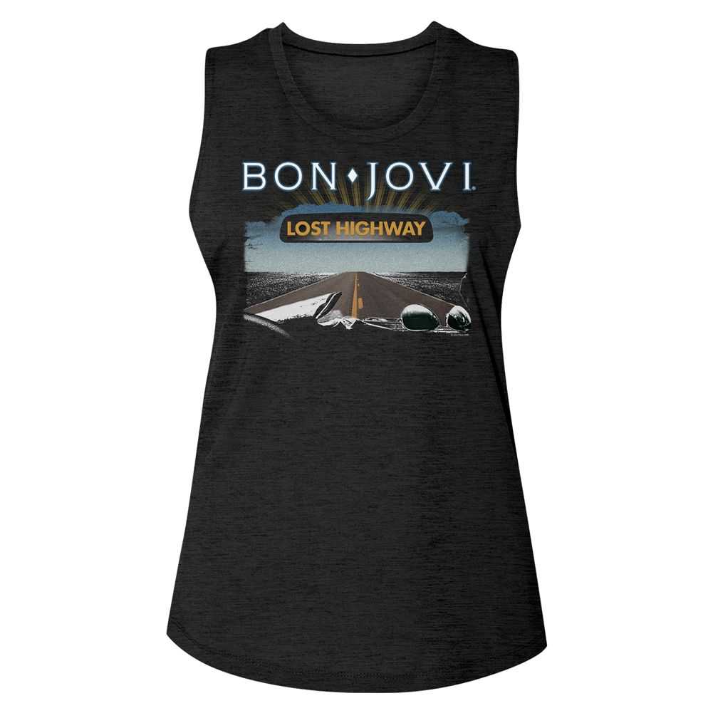 Bon Jovi Lost Highway Adult Woman Tank Top – Classic Rock Band Graphic Tee