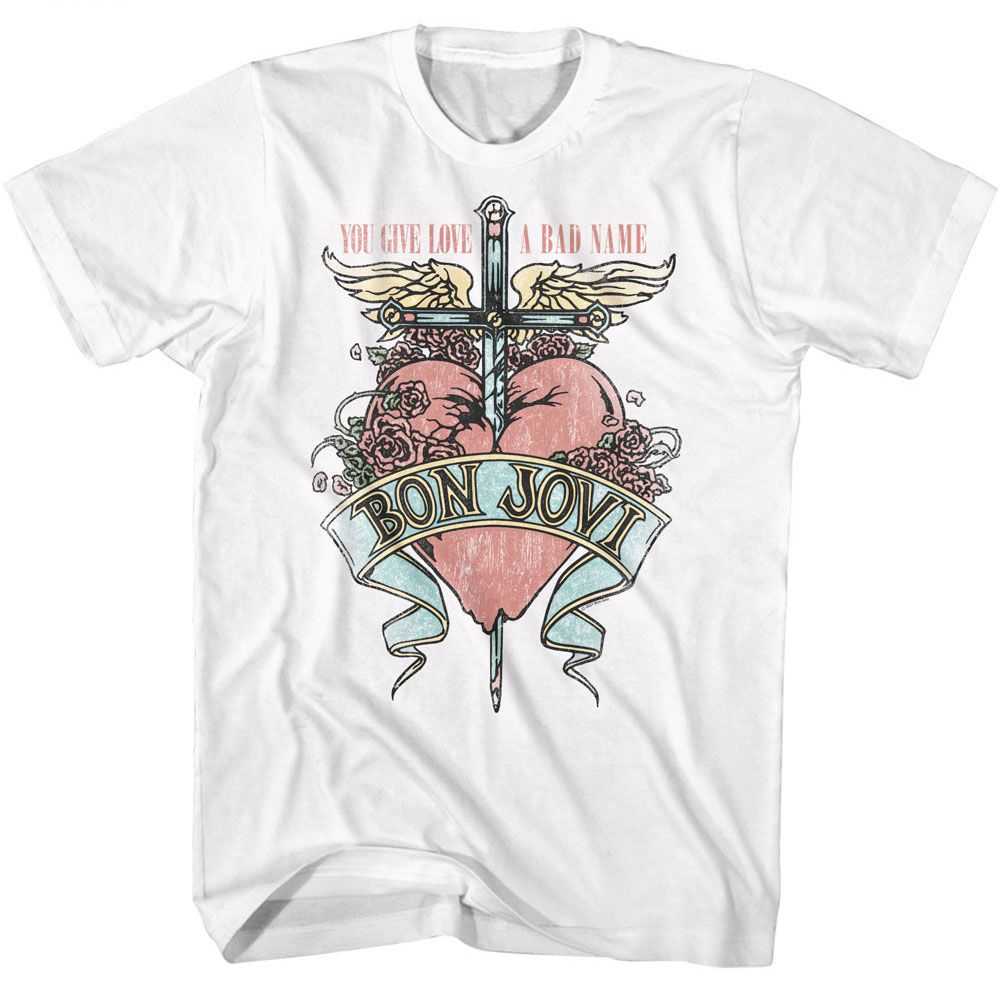 Bon Jovi You Give Love A Bad Name Graphic T-Shirt - Rock Band Tee