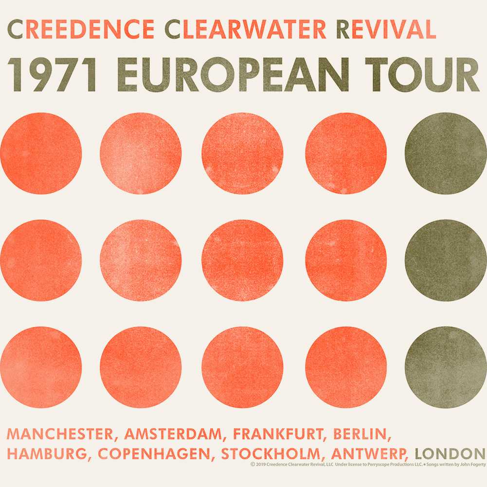 Creedence Clearwater Revival European Tour Graphic T-Shirt - Classic Rock Music Clothing - Vintage Concert Lover Gift Idea