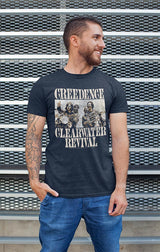 Creedence Clearwater Revival Bikes Photo Graphic T-Shirt - Classic Rock Music Clothing - Vintage Concert Lover Gift Idea