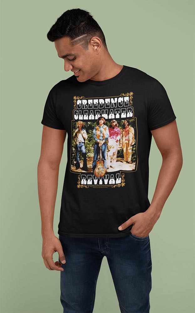 Creedence Clearwater Revival CCR Band And Fancy Box Graphic T-Shirt - Classic Rock Music Clothing - Vintage Concert Lover Gift Idea