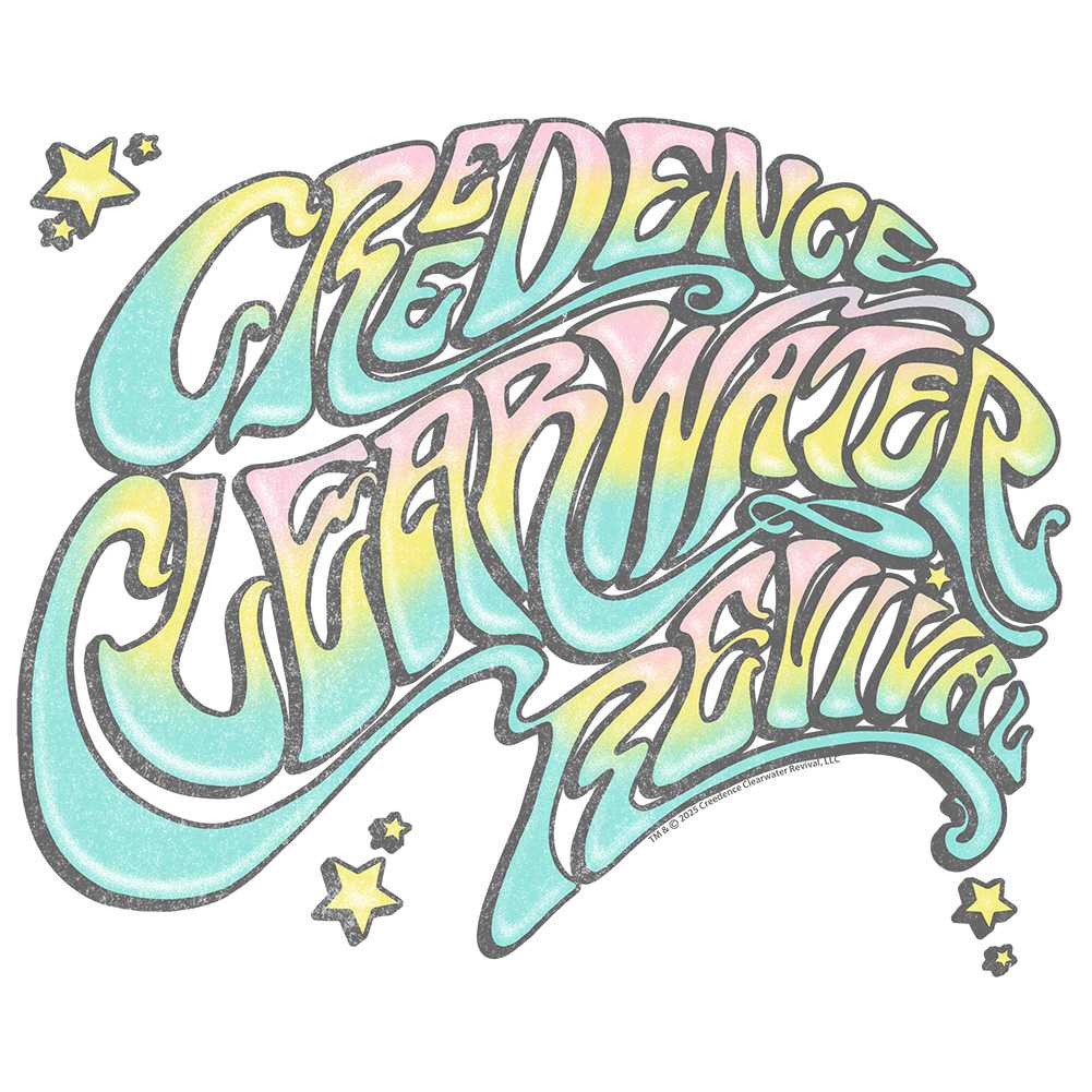 Creedence Clearwater Revival CCR Colorful Wave Graphic T-Shirt - Classic Rock Music Clothing - Vintage Concert Lover Gift Idea