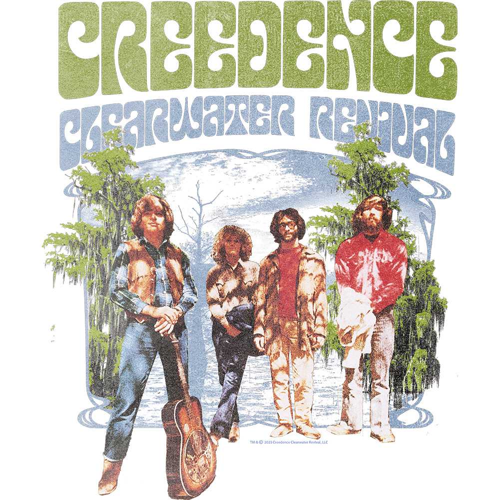 Creedence Clearwater Revival CCR Cool Water Flows Graphic T-Shirt - Classic Rock Music Clothing - Vintage Concert Lover Gift Idea