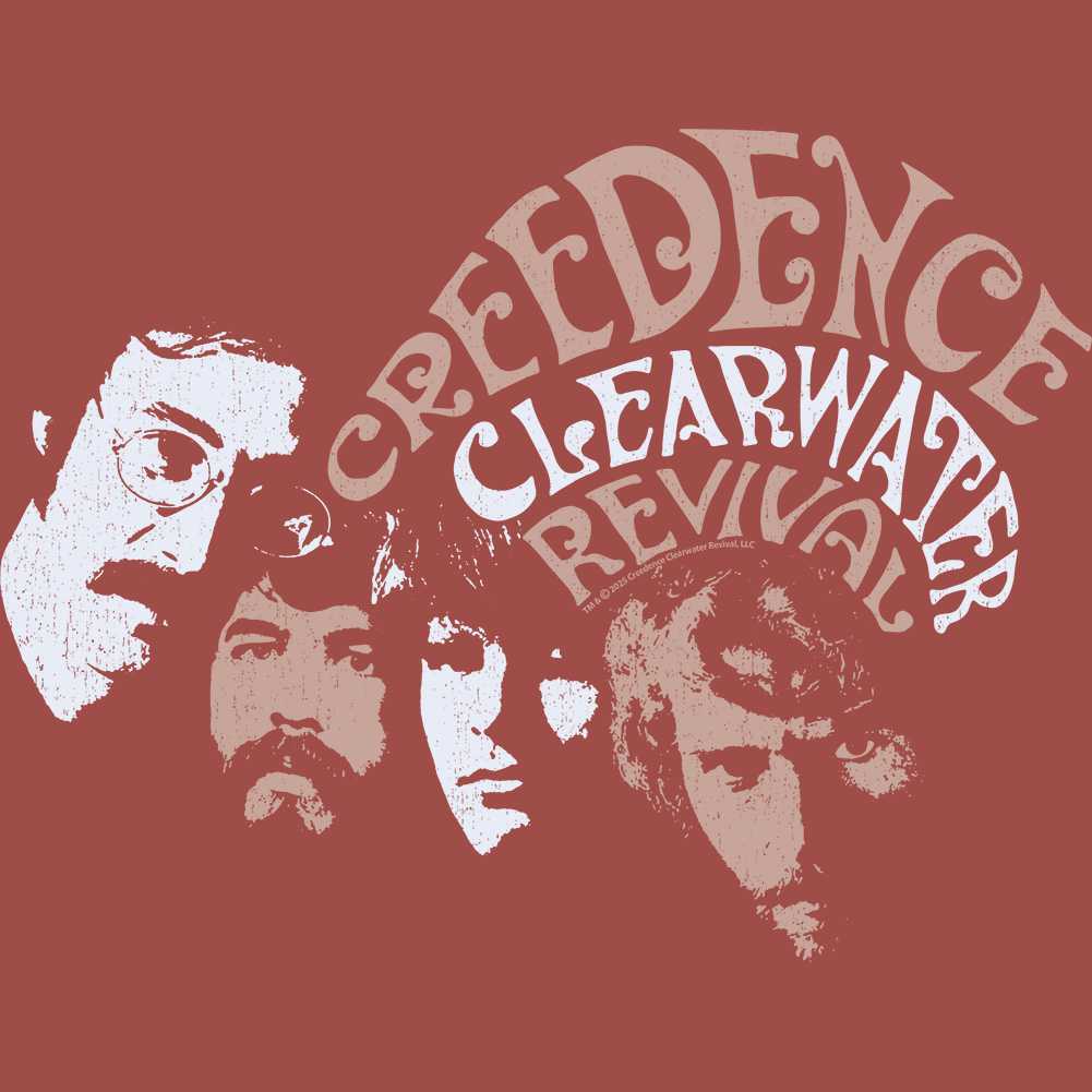 Creedence Clearwater Revival CCR Faces Graphic T-Shirt - Classic Rock Music Clothing - Vintage Concert Lover Gift Idea