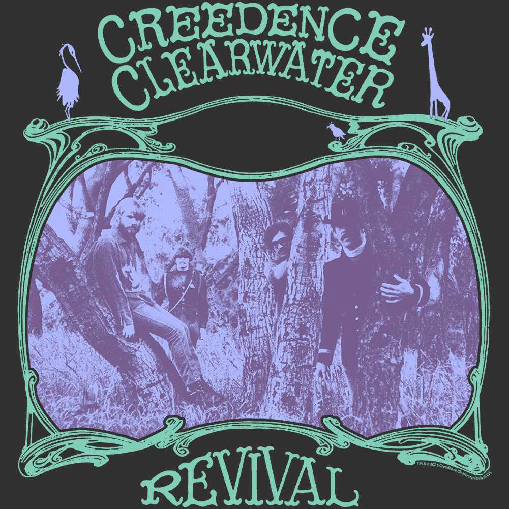 Creedence Clearwater Revival CCR Woods Photo Graphic T-Shirt - Classic Rock Music Clothing - Vintage Concert Lover Gift Idea