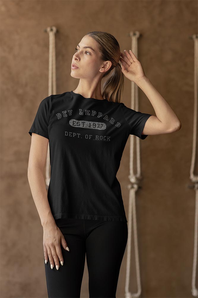 Def Leppard Dept Of Rock Seal Crest Graphic Vintage Hard Rock Concert Tee Unisex Mighty Rocker Edge Men Women