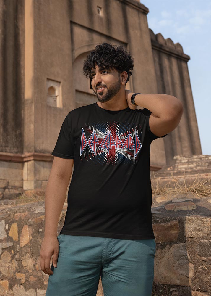 Def Leppard Brit Ish British Flag Union Jack Graphic Vintage Rock Tee Unisex Timeless Wardrobe Pick Men Women
