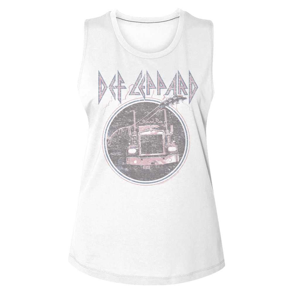 Def Leppard Classic Truck Graphic Woman Tank Top - Retro Rock Band Music Clothing - Vintage Concert Lover Gift Idea