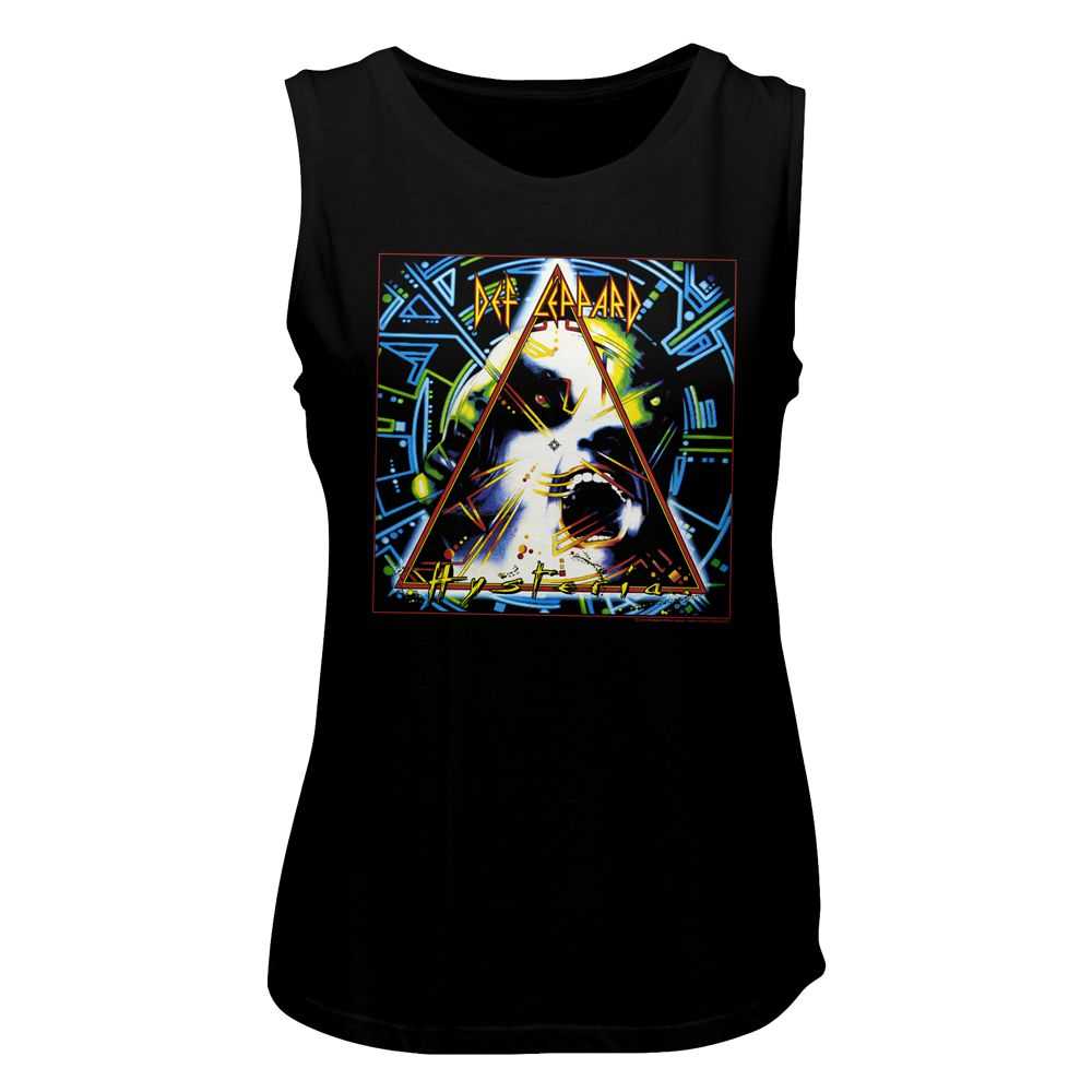 Def Leppard Hysteria 1987 Album Cover Graphic Vintage Rock Concert Tee Unisex All Star Rocker Pick Woman Tank Top