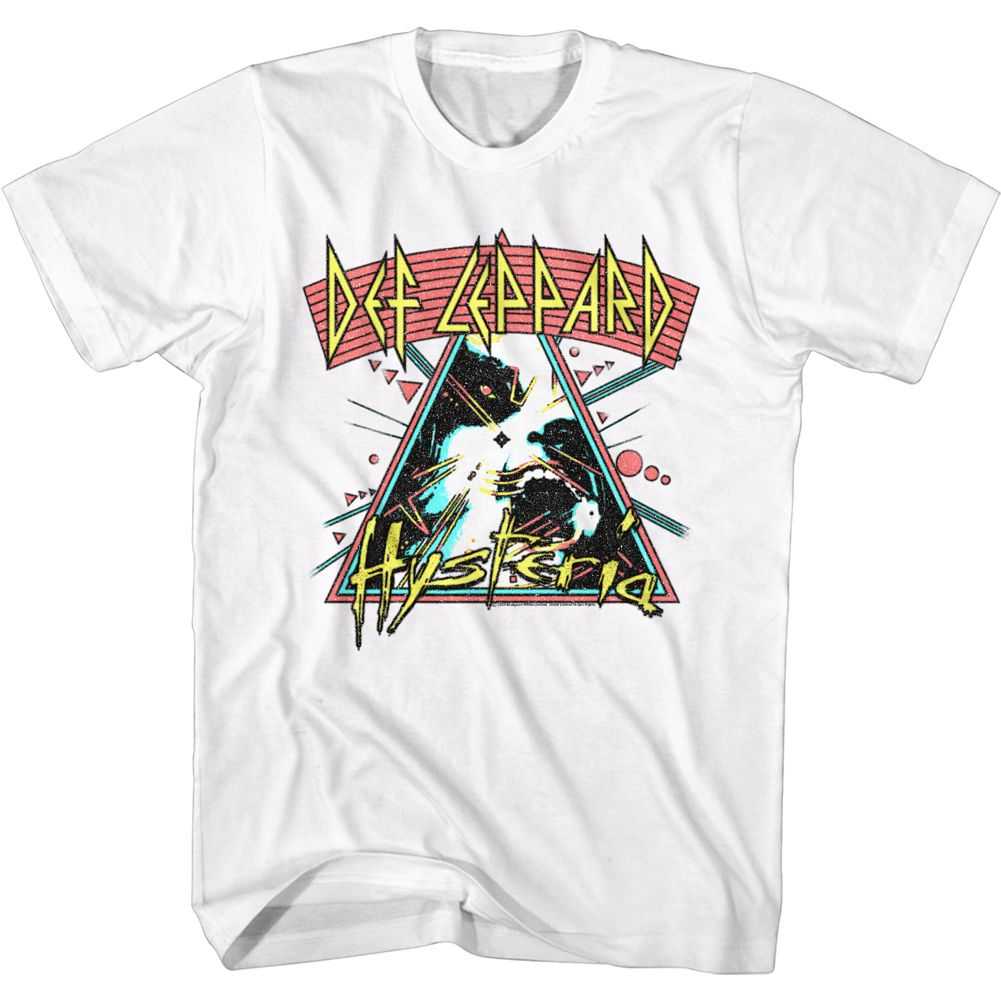 Def Leppard Arched Lines Hysteria Adult T-Shirt, 80s Hard Rock Band Graphic Tee, Classic Rock Music Fan Apparel