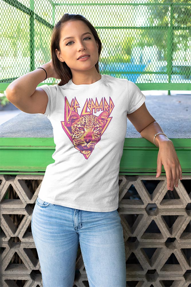Def Leppard Roaring Leopard Mascot Graphic Vintage Rock Concert Tee Unisex Wild Edge Streetwear Men Women