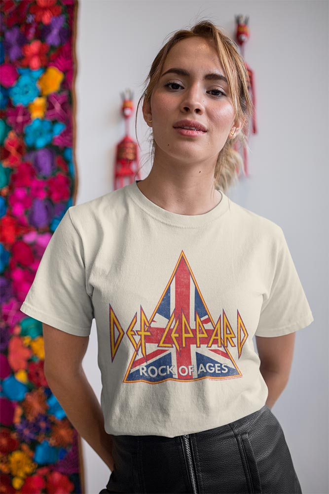 Def Leppard British Flag Rock Of Ages Song Graphic Vintage Concert Tee Unisex Classic Anthem Vibe Men Women