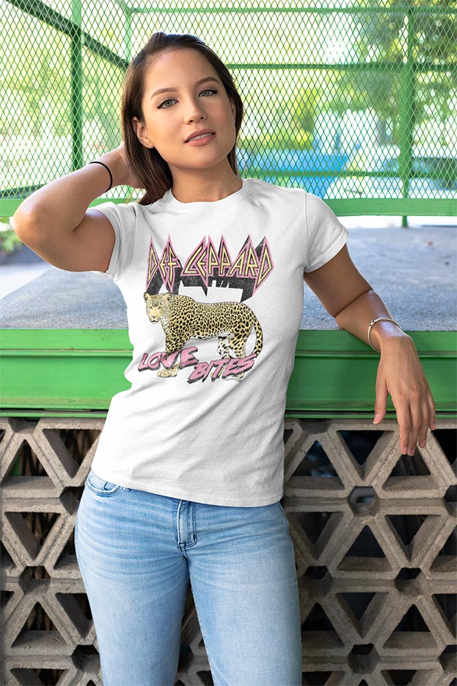 Def Leppard Hysteria 1987 Love Bites Leopard Graphic Vintage Concert Tee Unisex Retro Streetwear Pick Men Women