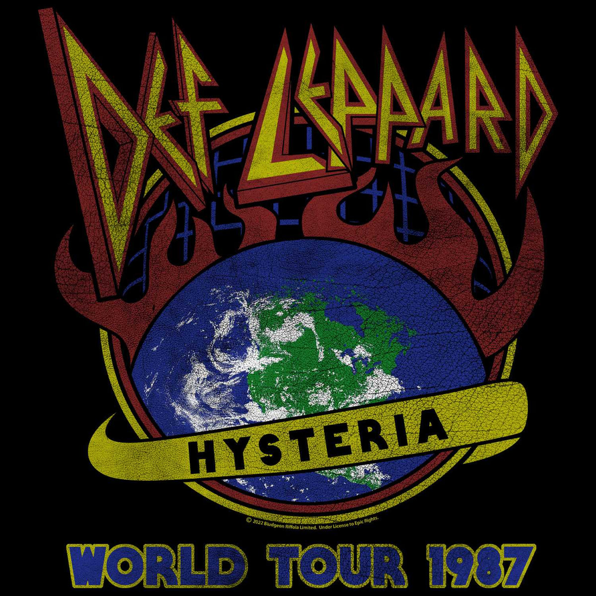 Def Leppard Hysteria 1987 World Tour Graphic Vintage Rock Concert Tee Unisex Exclusive Release Men Women