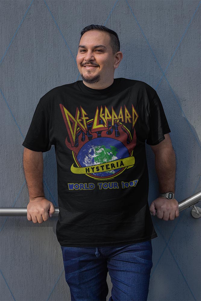 Def Leppard Hysteria 1987 World Tour Graphic Vintage Rock Concert Tee Unisex Exclusive Release Men Women