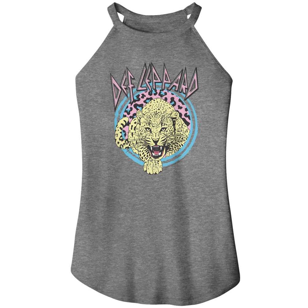 Def Leppard Pastel Leopard Graphic Woman Tank Top - Official Band Tee