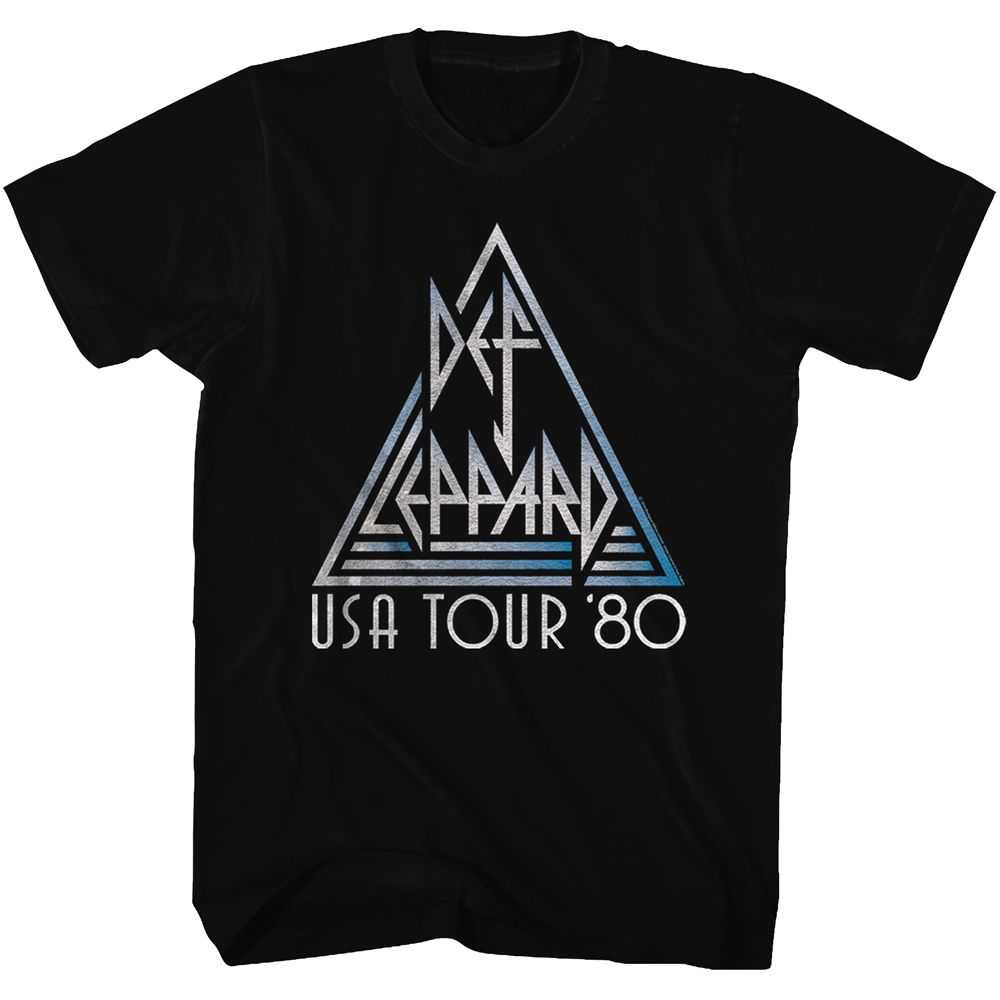 Def Leppard Pyromania USA Tour 1983 American Flag Graphic Rock Tee Unisex Easy Fit Men Women