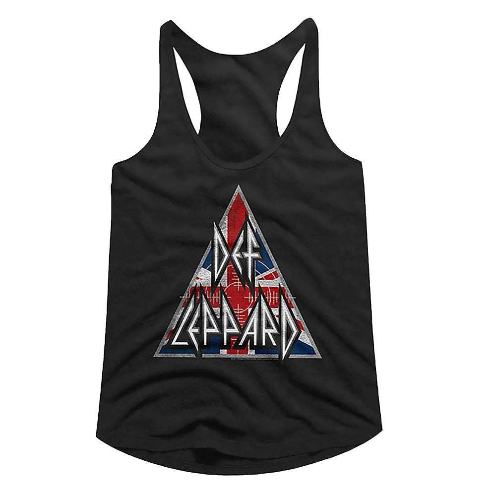 Def Leppard British Flag Union Jack Logo Graphic Vintage Rock Woman Tank Top