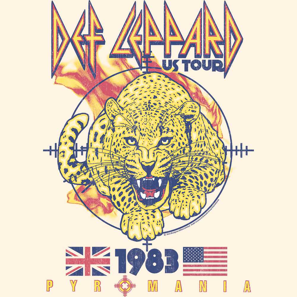 Def Leppard Pyromania Leopard 1983 Graphic T-Shirt Unisex Band Tee