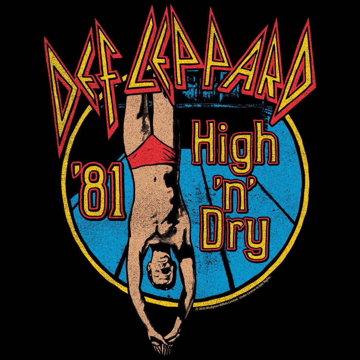 Def Leppard High 'n' Dry Adult T-Shirt, Classic 80s Hard Rock Album Graphic Tee, Retro Band Music Fan Apparel