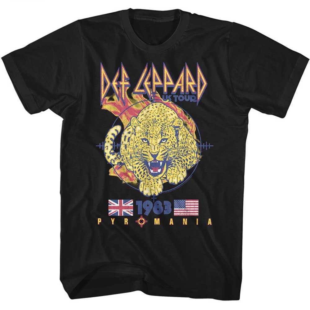 Def Leppard Pyromania Adult T-Shirt, Classic 1983 Hard Rock Album Graphic Tee, Retro 80s Band Music Fan Apparel