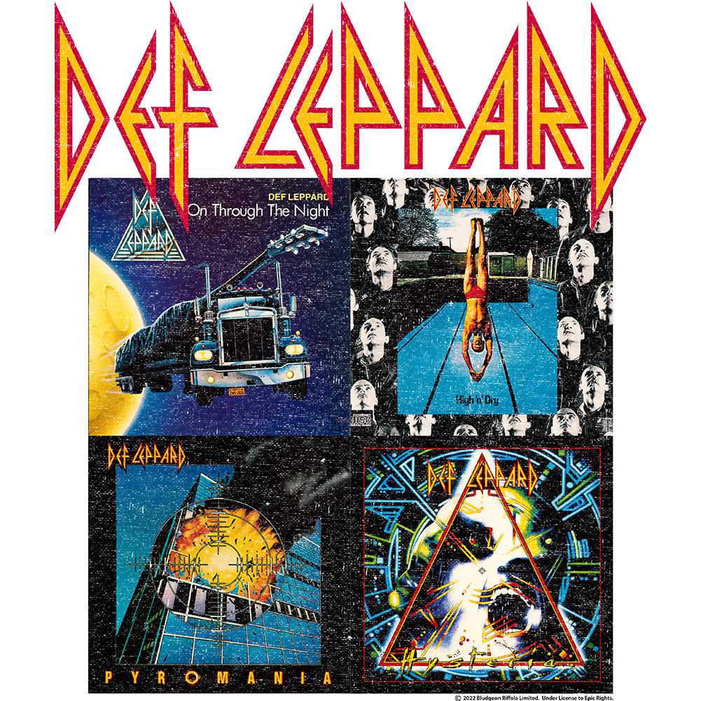Def Leppard 80s Album Graphic T-Shirt - Official 1980s Rock Band Tee