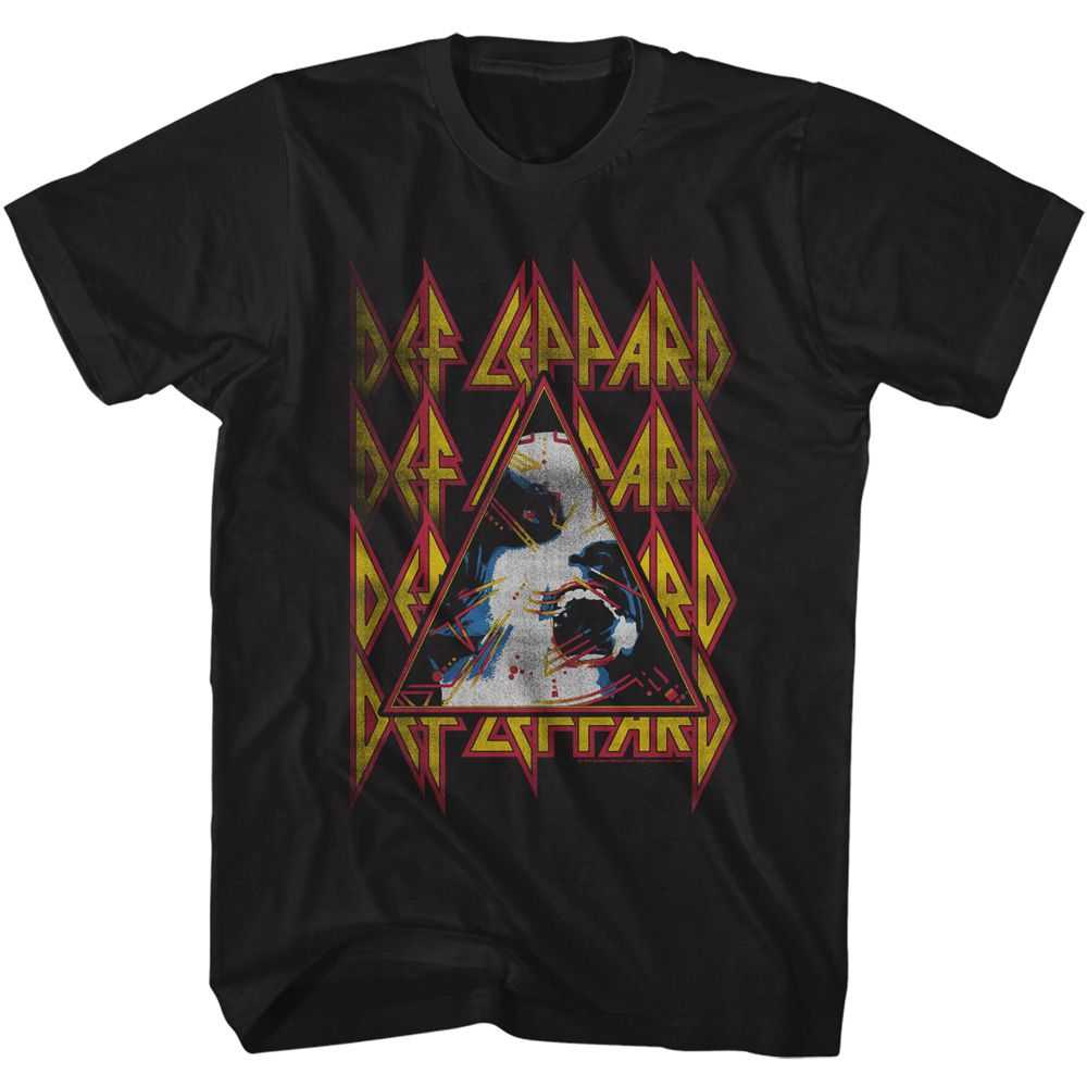 Def Leppard Hysteria 1987 Screaming Face And Logos Graphic Concert Tee Unisex Iconic Rock Fashion Men Women