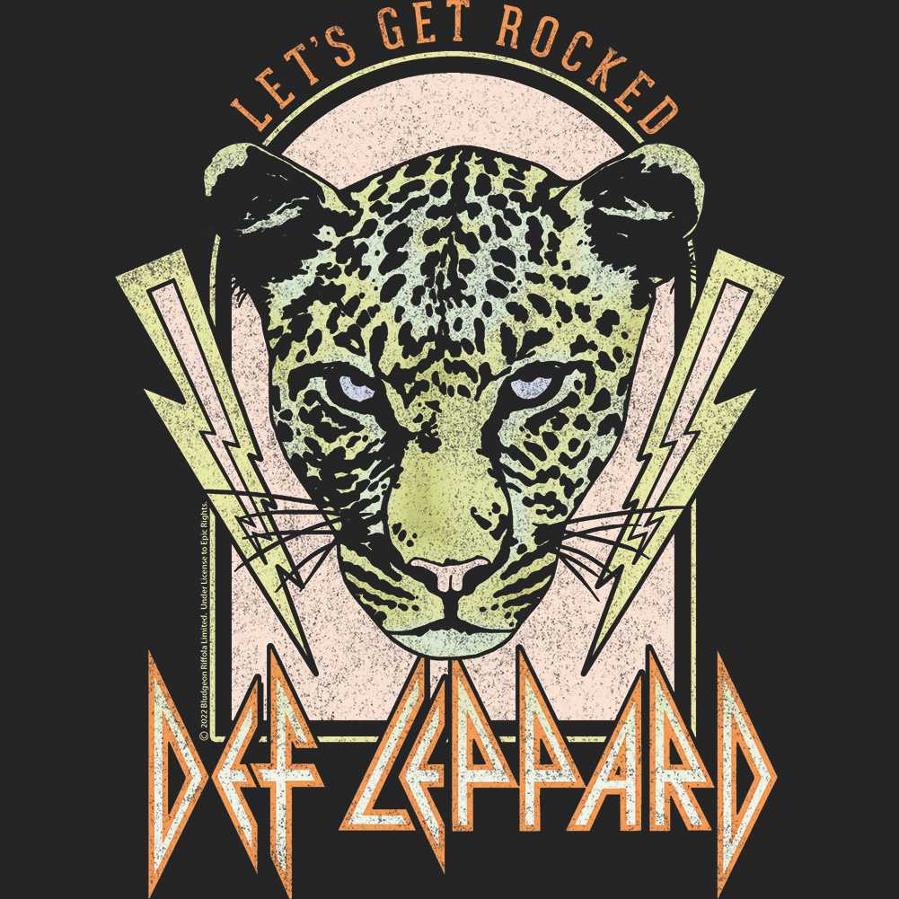 Def Leppard Let's Get Rocked Graphic Woman Tank Top - Lightning Bolt Band Tee