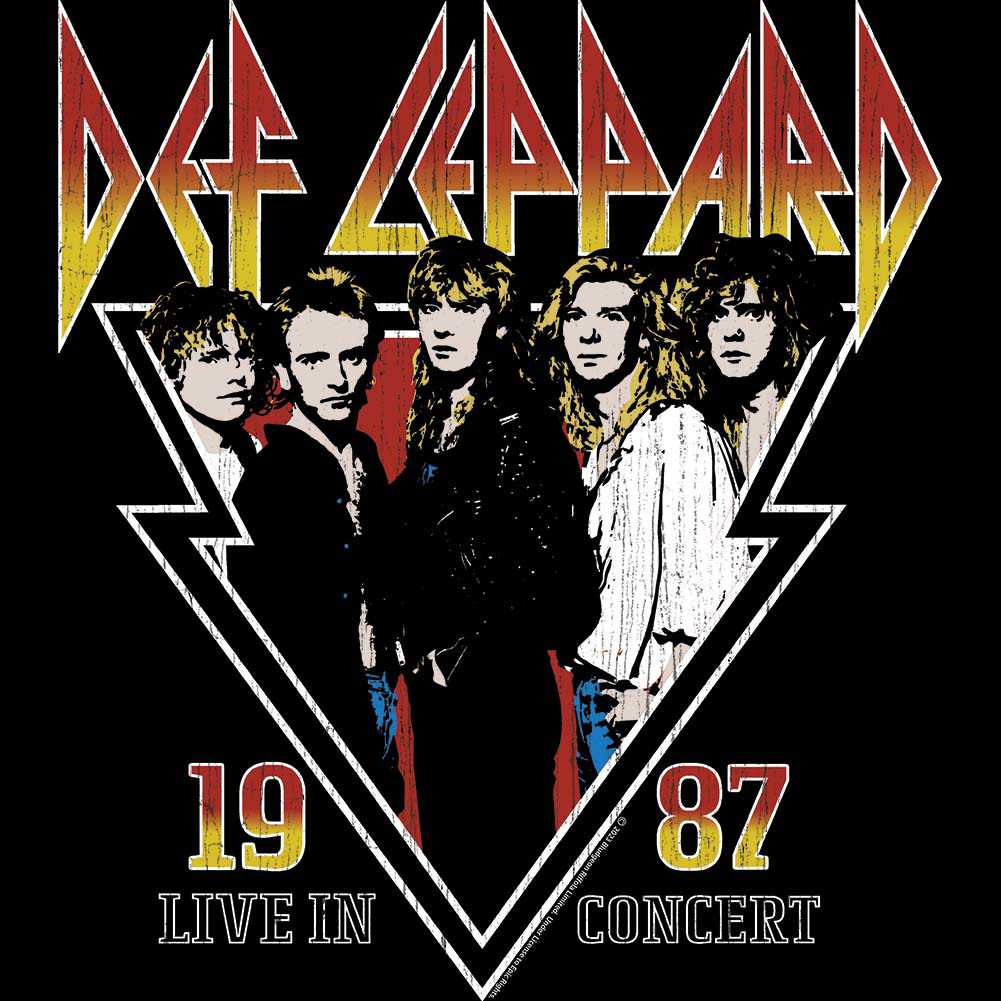 Def Leppard Hysteria 1987 Live In Concert Graphic Vintage Tour Ladies Tee Style