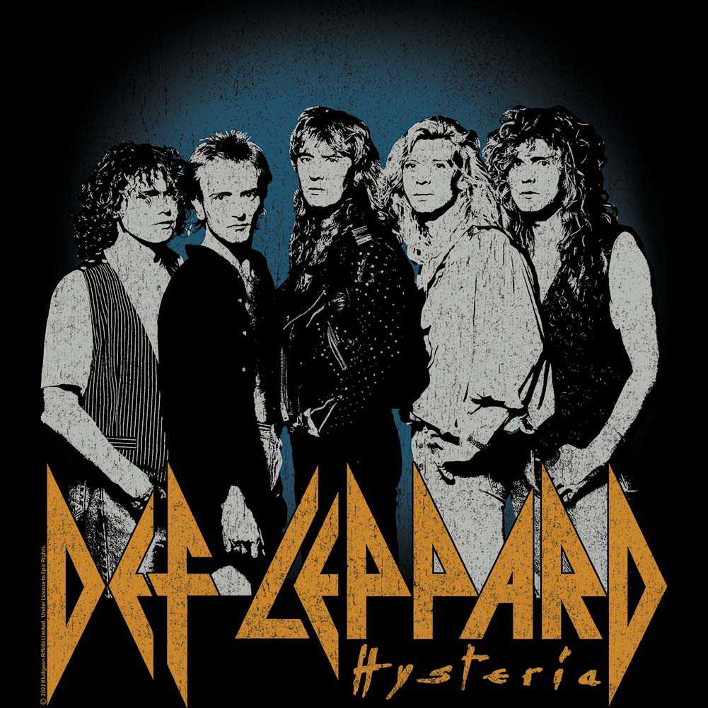 Def Leppard Blue Fade Logo Graphic Ladies T-Shirt - Official Band Tee