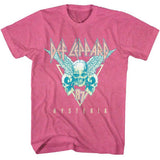 Def Leppard Skulls 3 Tone Adult T-Shirt, Classic 80s Hard Rock Band Graphic Tee, Retro Concert Music Fan Apparel