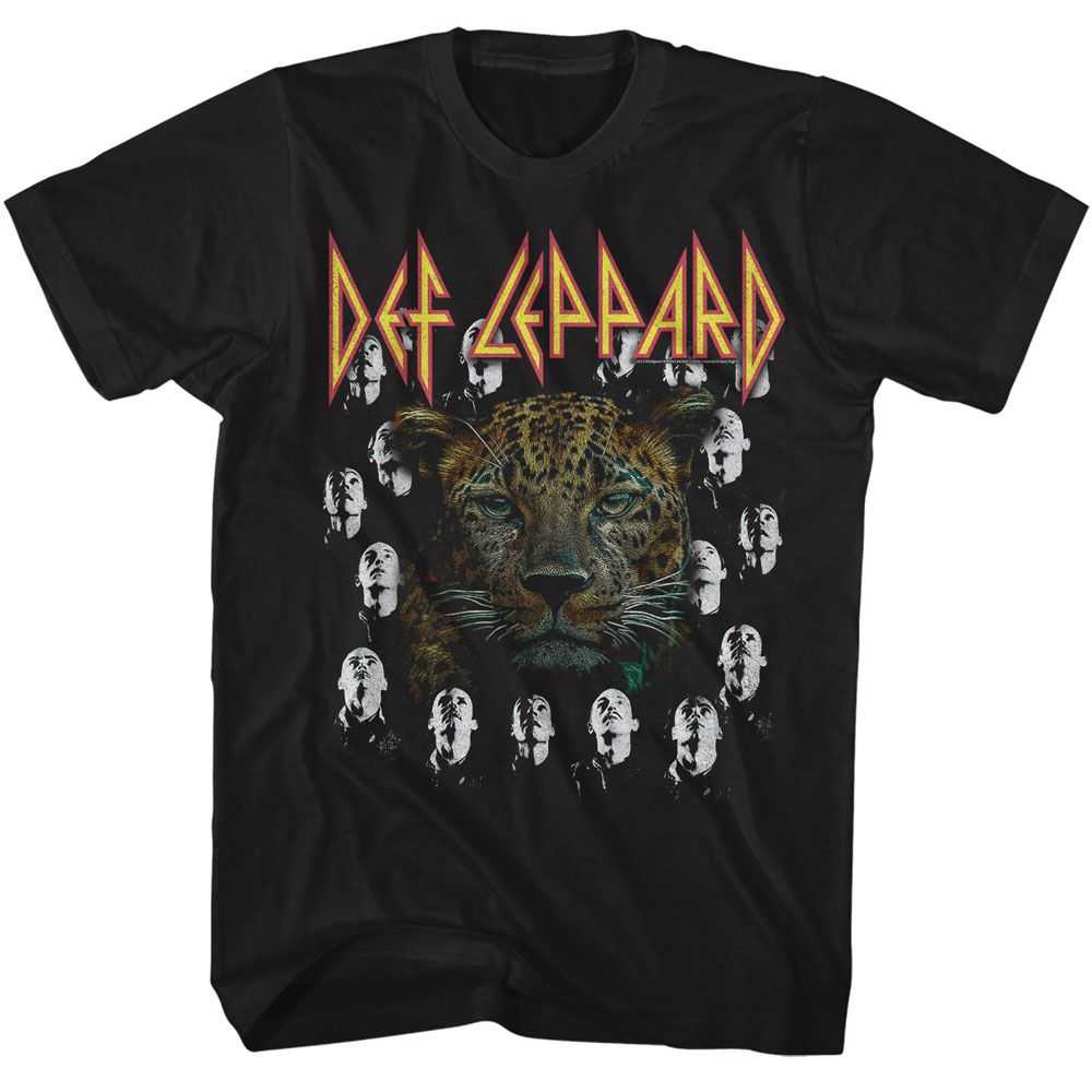 Def Leppard High 'n' Dry Leopard Band Heads Graphic Vintage Rock T-Shirt Retro Tee Unisex
