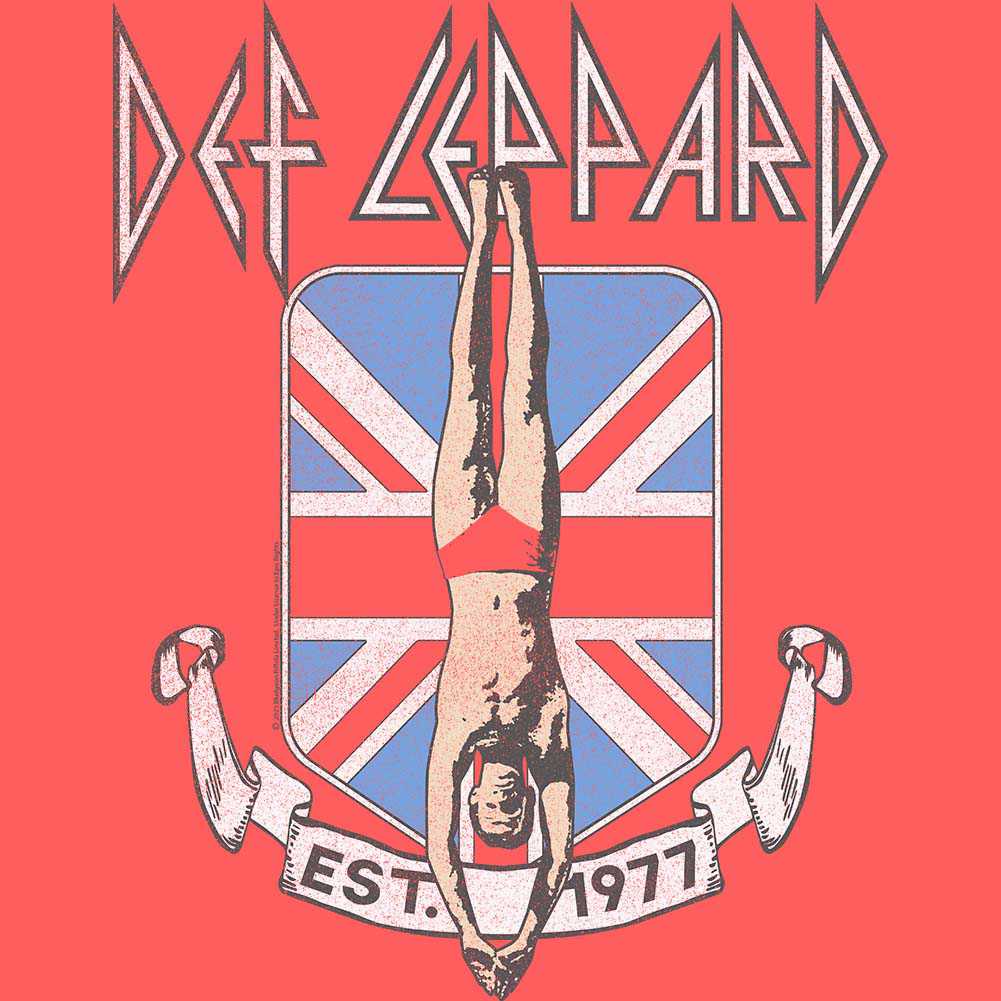 Def Leppard High 'n' Dry Diver Union Jack Flag Graphic Rock T-Shirt Merch Unisex Adults Men Women