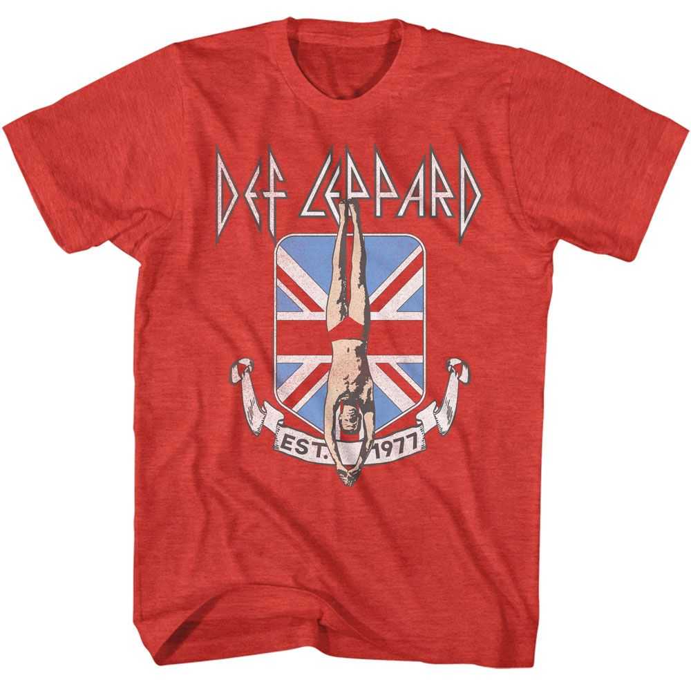 Def Leppard High 'n' Dry Diver Union Jack Flag Graphic Rock T-Shirt Merch Unisex Adults Men Women